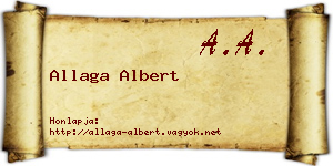 Allaga Albert névjegykártya